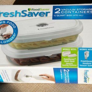 Food Saver Vacuum Pump and Two Packs of Two Containers